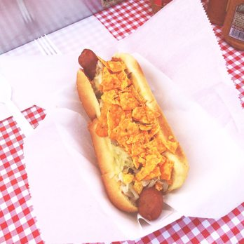 Sausages at Happy Dog Hotdogs